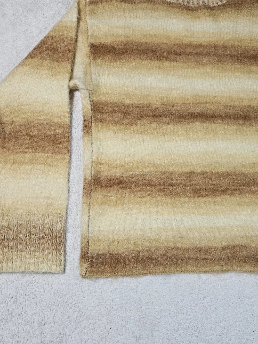 Acne Studio Sweater Size XS Ombré Stripe Mohair Wool Yellow Brown Butterscotch